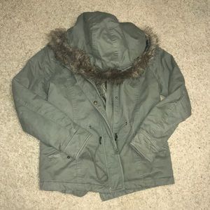 Green winter coat